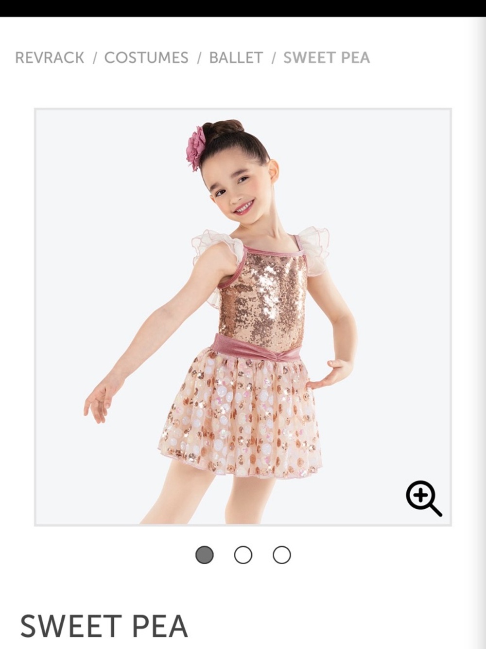 Kids' Sweet Pea Sequin Ballet Costume in Rose Gold S